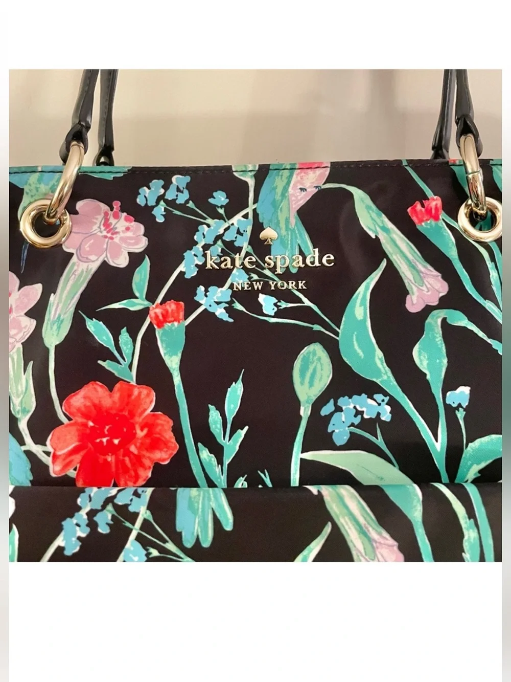 Kate Spade Watson Lane Pauline Hummingbird Floral Diaper Bag with Changing Pad